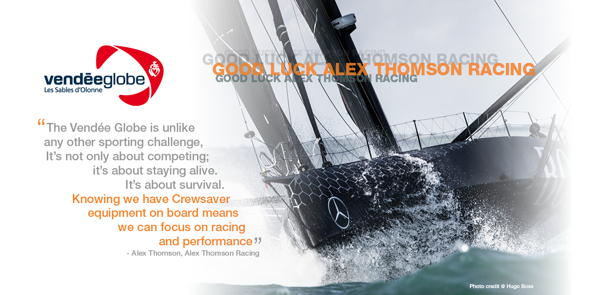 Survitec Group, wishes Alex Thomson GOOD LUCK in his daring bid to become the first British winner of the prestigious Vendée Globe